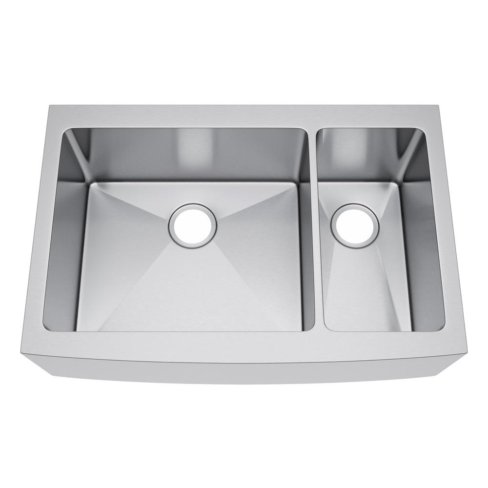 All In One Farmhouse Stainless Steel 36 70 30 Double Bowl