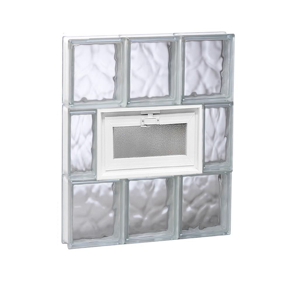 Clearly Secure 1725 In X 2325 In X 3125 In Frameless Ice Pattern Vented Glass Block Window 1383