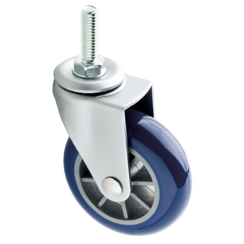 Shepherd 3 in. SemiElastic Rubber Swivel Plate Caster with 130 lb. Load Rating and TotalLock