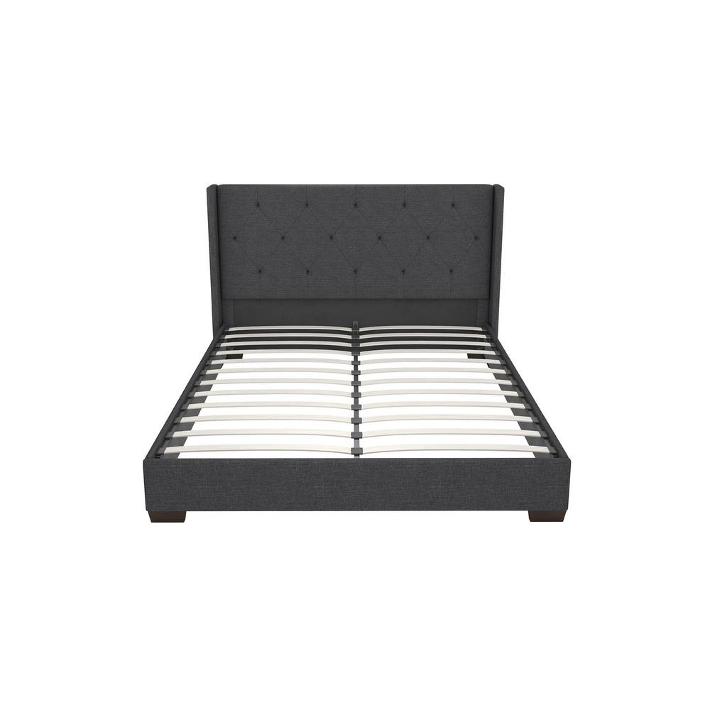 Dhp Eden Wingback King Size Upholstered Bed In Gray Linen 4136449 Dhp Eden Wingback King Size Upholstered Bed In Gray Linen