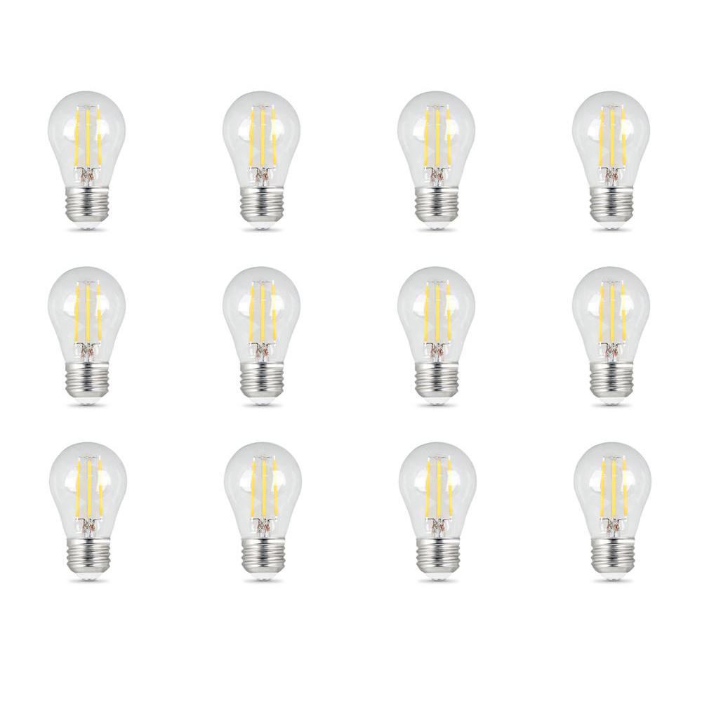 Feit Electric 60 Watt Equivalent 5000k A15 Dimmable Filament Clear Glass Led Ceiling Fan Light Bulb Daylight 12 Pack