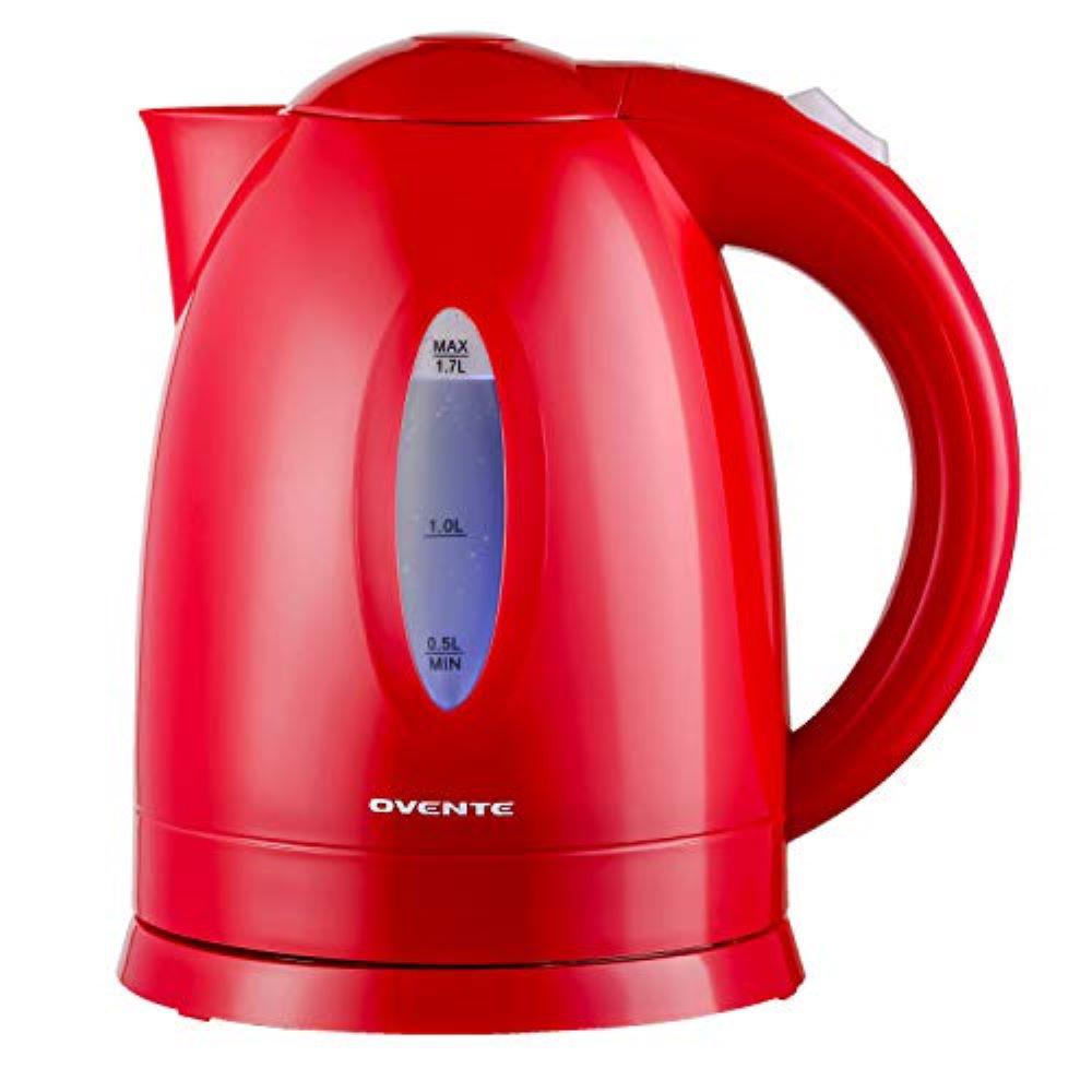 red electric teapot