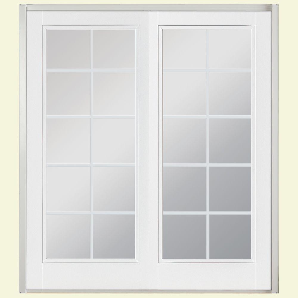 Masonite 72 in. x 80 in. Primed Prehung LeftHand Inswing 10 Lite