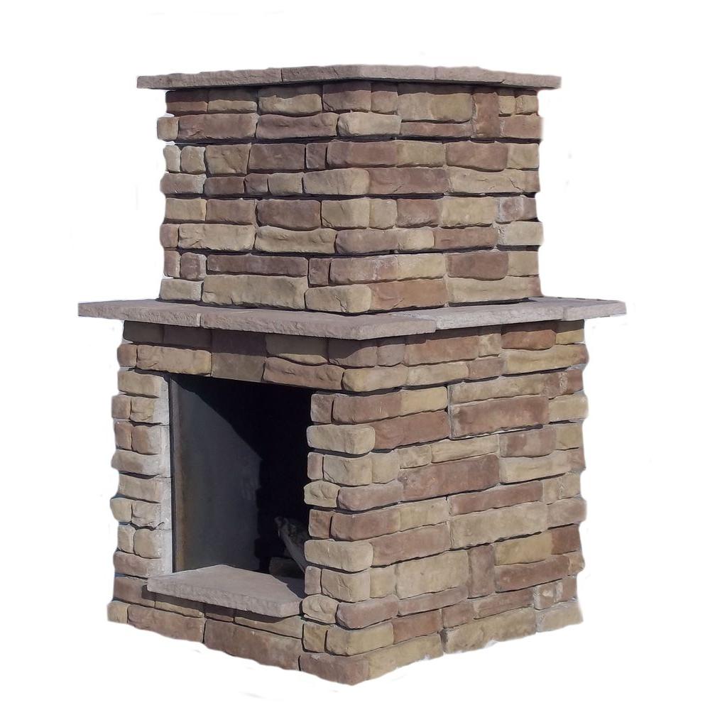 Outdoor Fireplaces Heating The Home Depot Random Brown Windsor Outdoor Fireplace