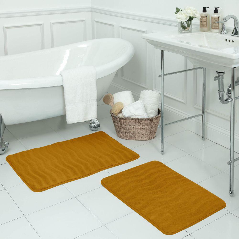 orange bath mat set