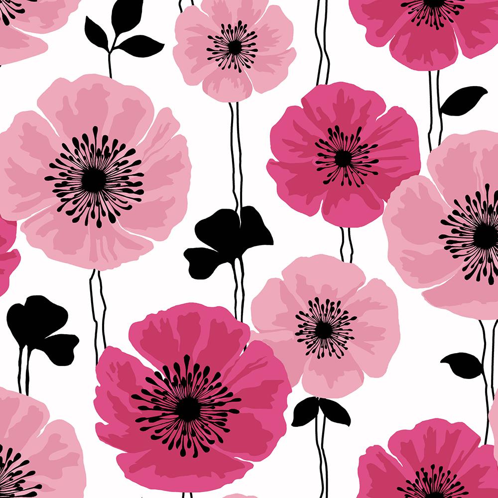 black and pink floral wallpaper