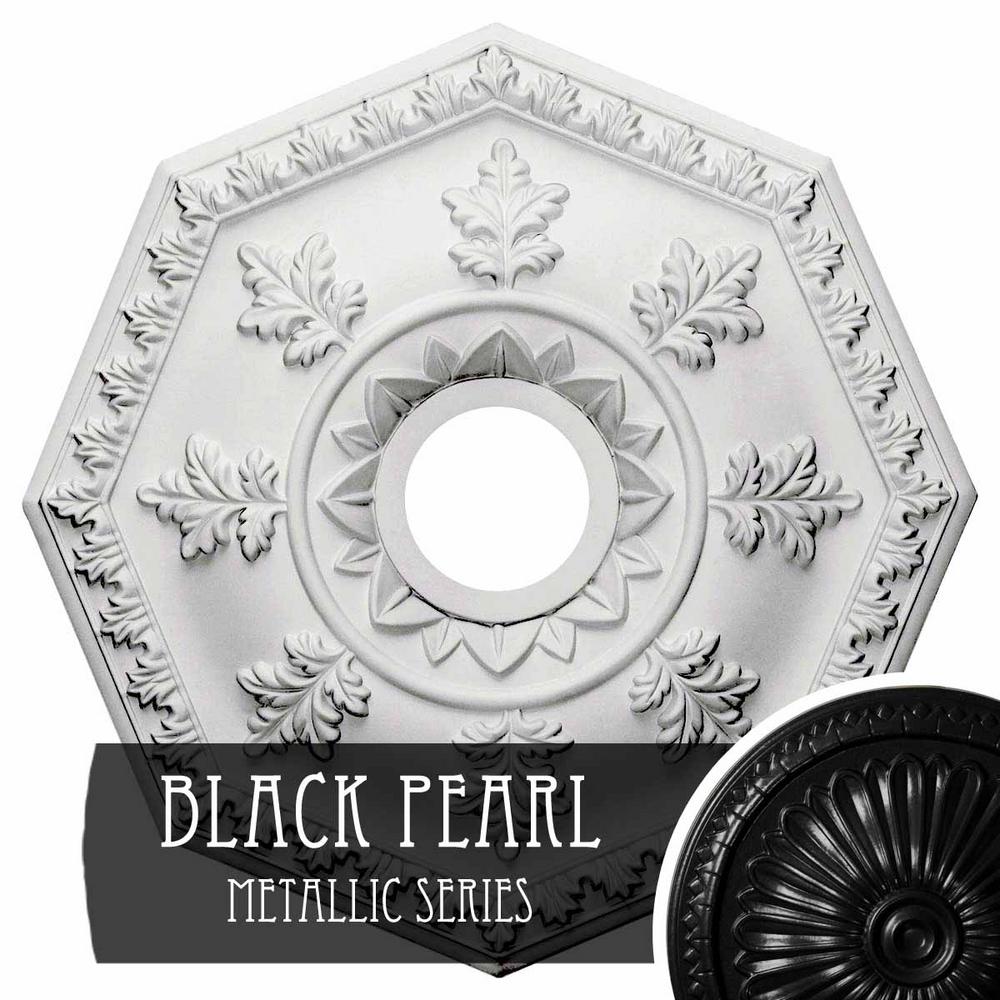 Ekena Millwork 11/2 in. x 18 in. x 18 in. Polyurethane Riley Ceiling Medallion, Black Pearl