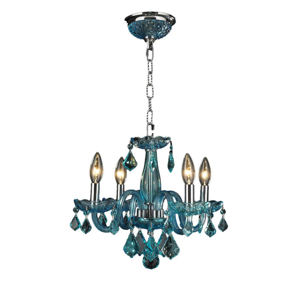 Worldwide Lighting Clarion 4 Light Chrome Crystal Chandelier N Worldwide Lighting Clarion 4 Light Chrome Crystal Chandelier