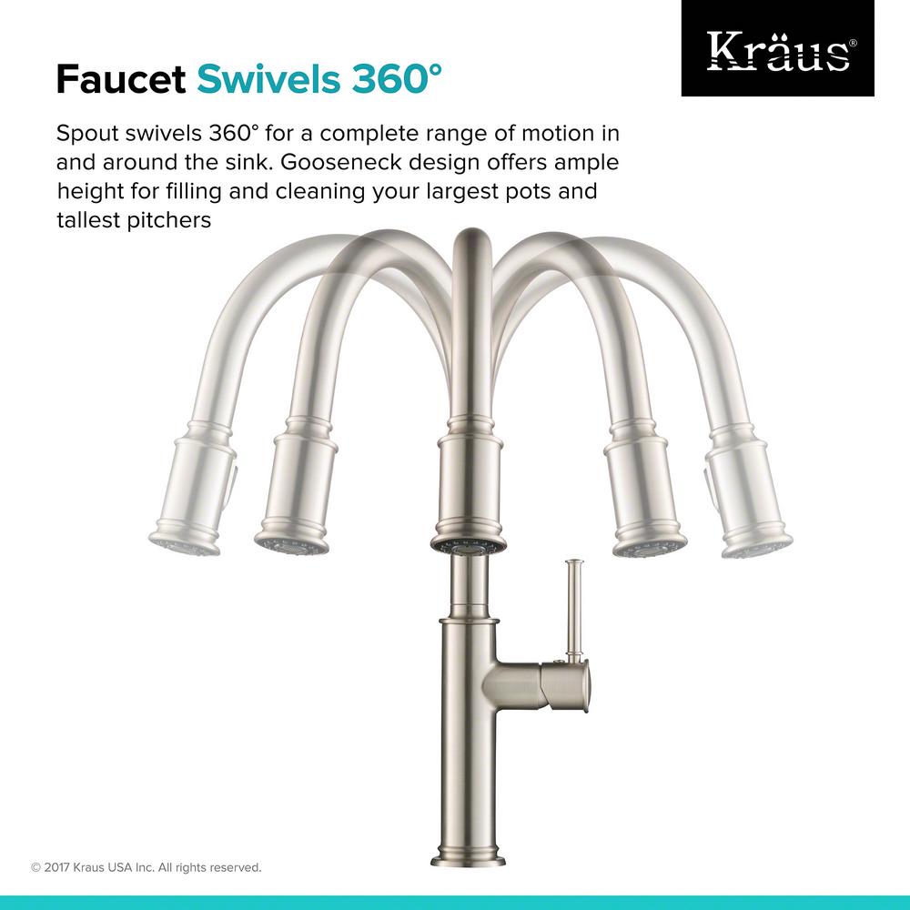Rough Plumbing Kraus Kpf 1680orb Sellette Single Handle Pull Down