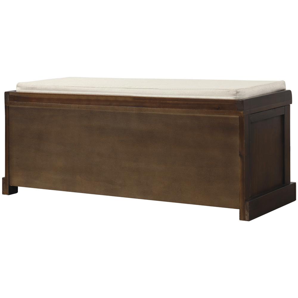 Harper Bright Designs Espresso Entryway Storage Bench With