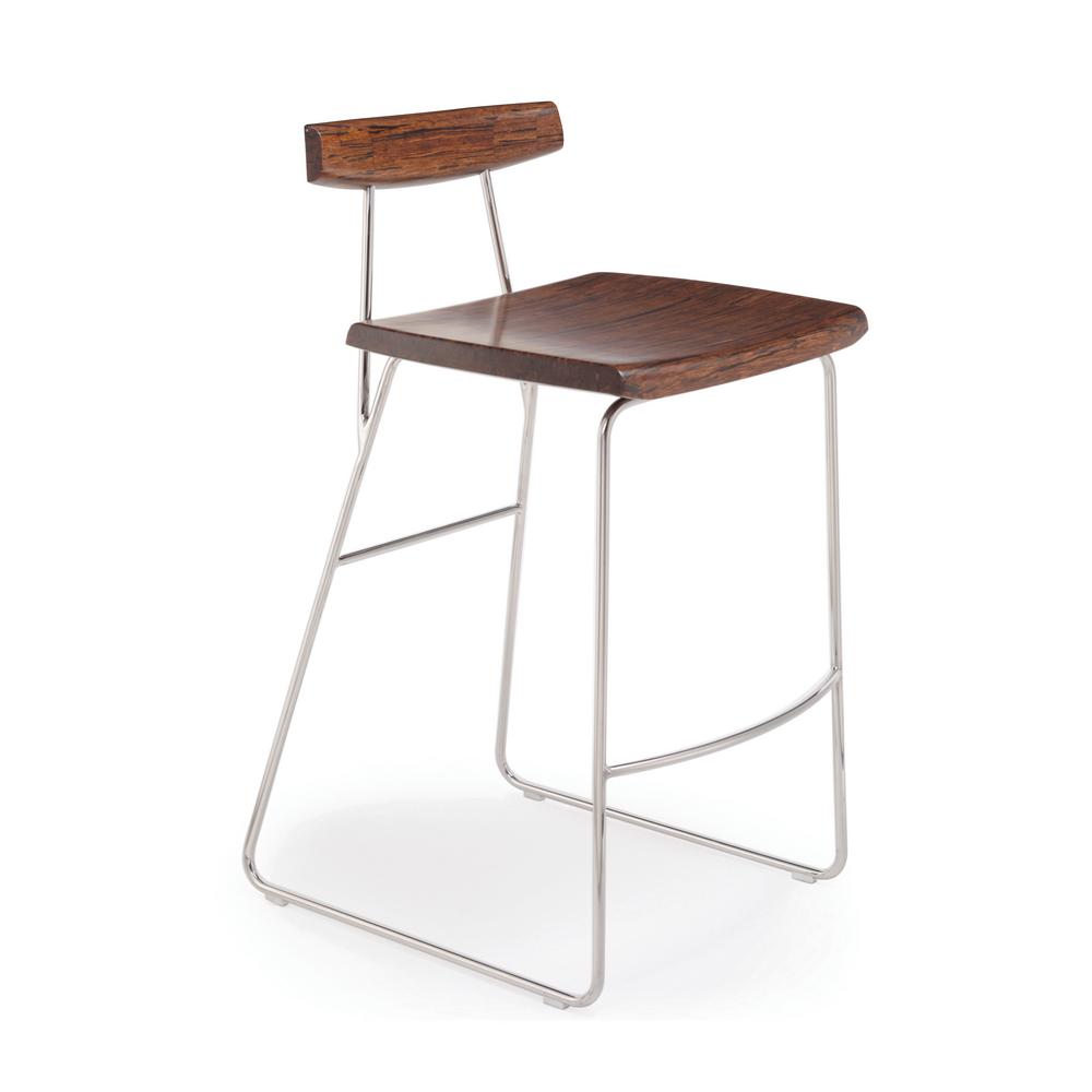 Greenington Paris 26 In Exotic 100 Solid Bamboo And Polished Greenington Paris 26 In Exotic 100 Solid Bamboo And Polished Stainless Steel Counter Stool