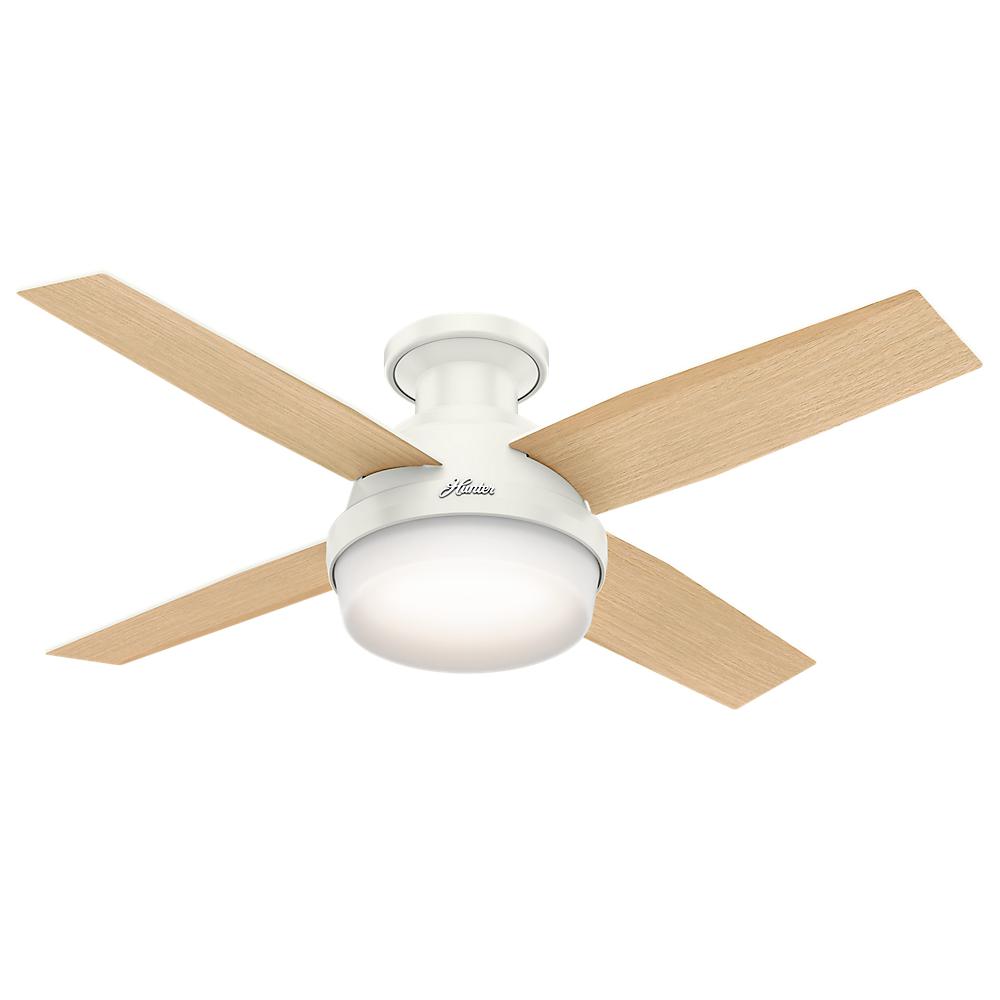 Hunter Dempsey 44 In Low Profile Led Indoor Fresh White Ceiling Led Indoor Fresh White Ceiling