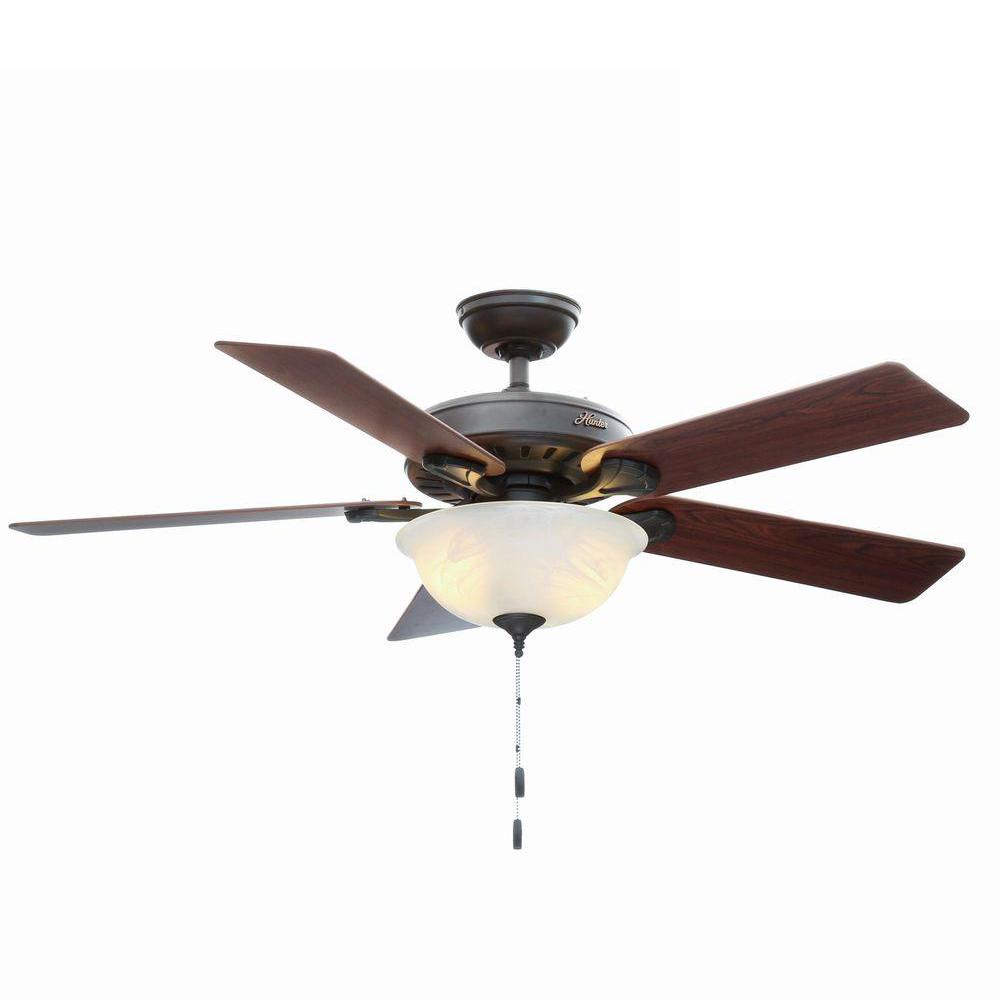 Hunter Pro S Best Five Minute 52 In Indoor New Bronze Ceiling Fan With Light Kit