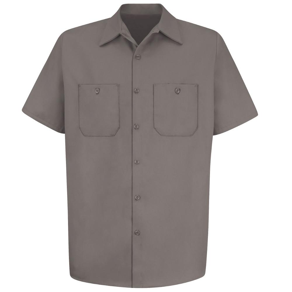 Red Kap Men's Size L (Tall) Graphite Grey Wrinkle-Resistant Cotton Work ...