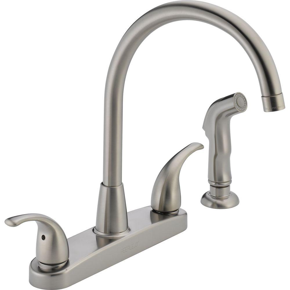 Peerless Choice 2-Handle Standard Kitchen Faucet with Side ...