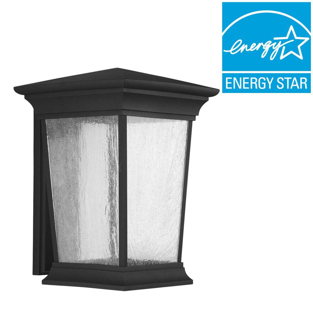 Hampton Bay Black Outdoor Led Wall Lantern 2 Pack Hb7024 05tp Arrive Collection 1 Light Outdoor 11 In Black Led Wall Lantern