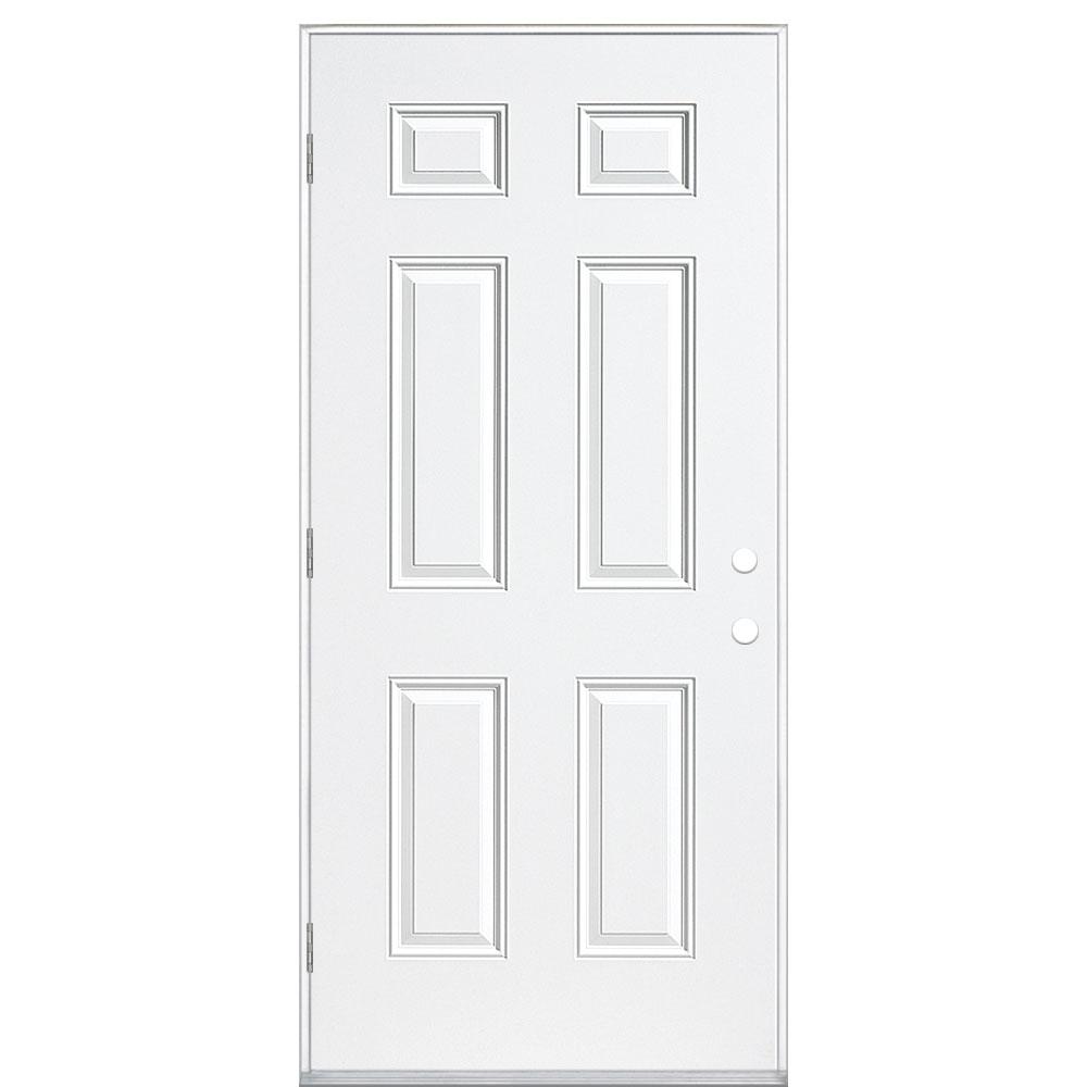 Masonite 36 In X 80 In Fire Rated 6 Panel Left Hand Outswing