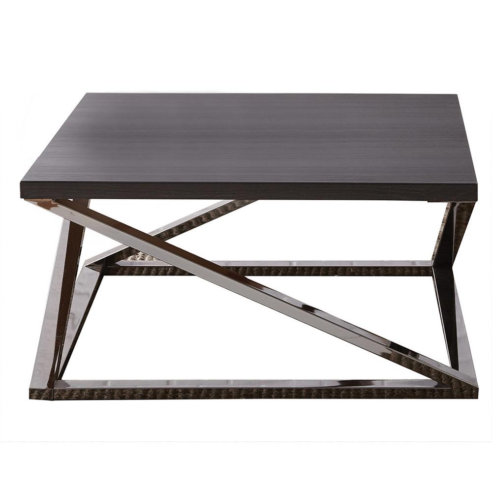 Square Metal Coffee Table Tables Accent The Aegean Black Contemporary Square Cocktail Table