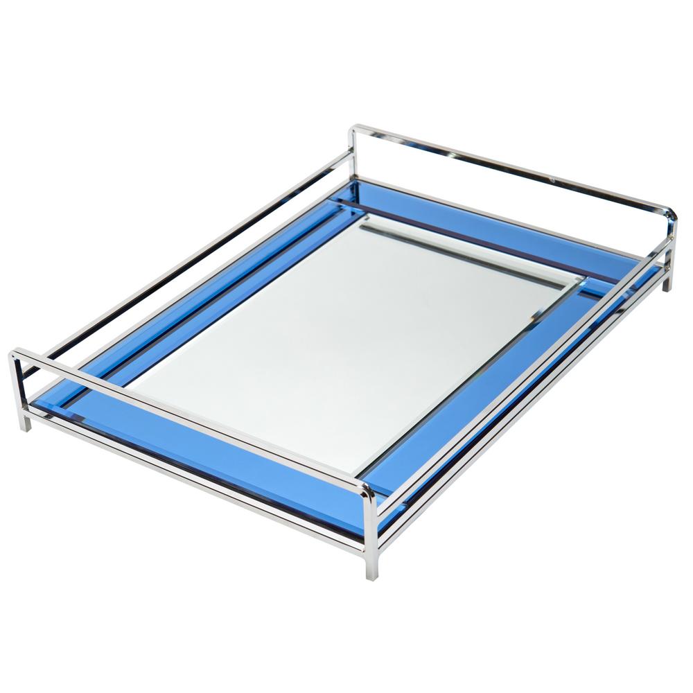 Home Details Vanity Tray With Blue Mirror 26516 The Home Depot