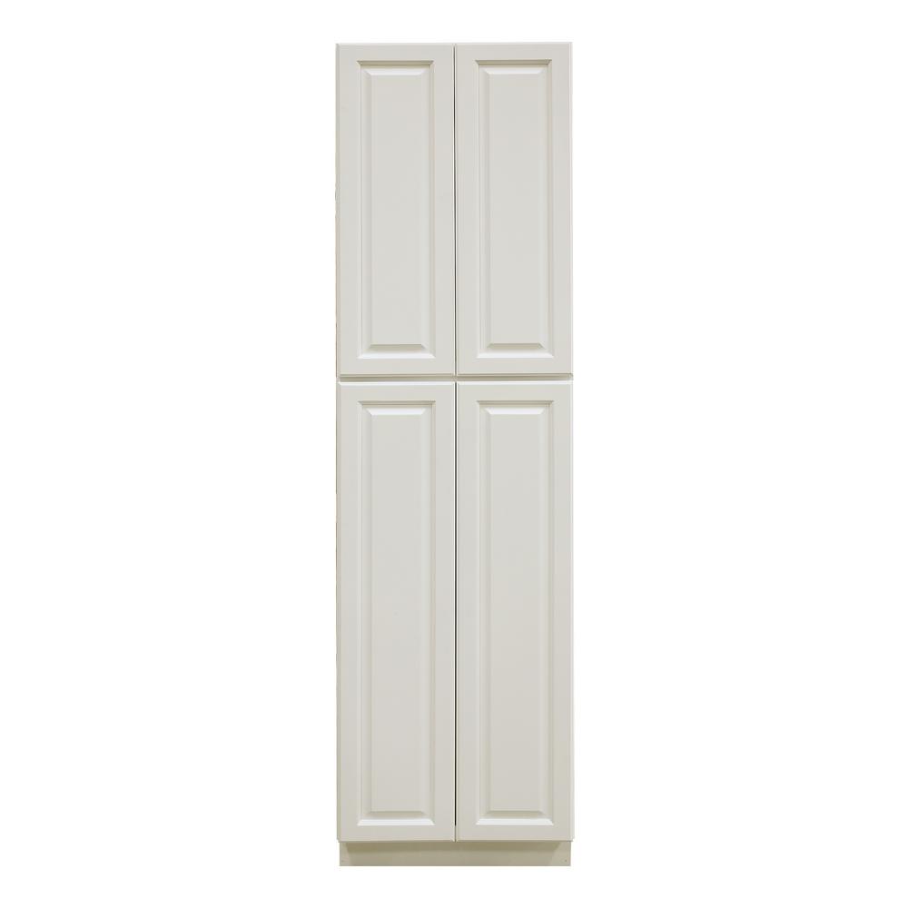 Lifeart Cabinetry La Newport Assembled 30x90x24 In 4 Door Wall Lifeart Cabinetry La Newport Assembled 30x90x24 In 4 Door Wall Pantry With Shelves