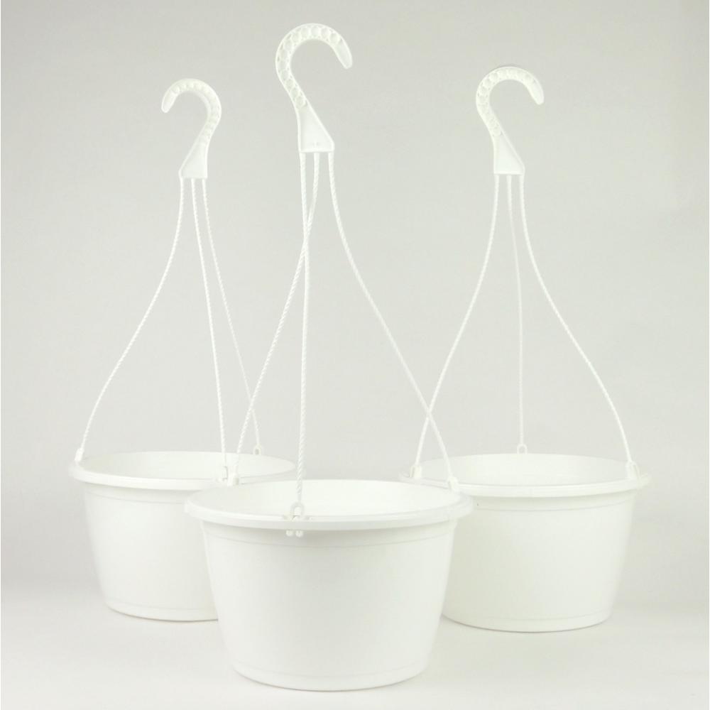 White Plastic Outdoor Hanging Baskets Planters The Home White Plastic Outdoor Hanging