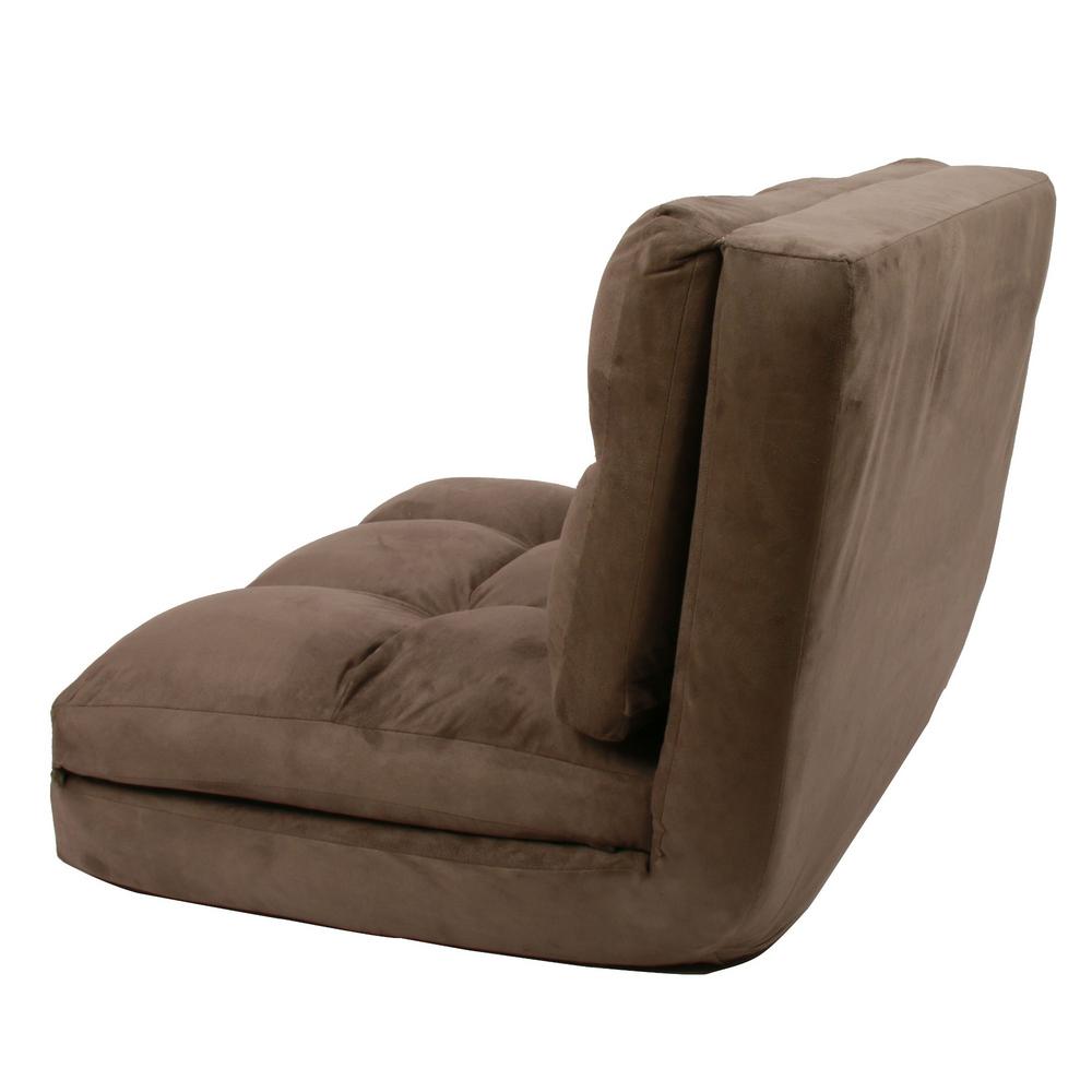 Loungie Microsuede Brown Flip Floor Chair Convertible