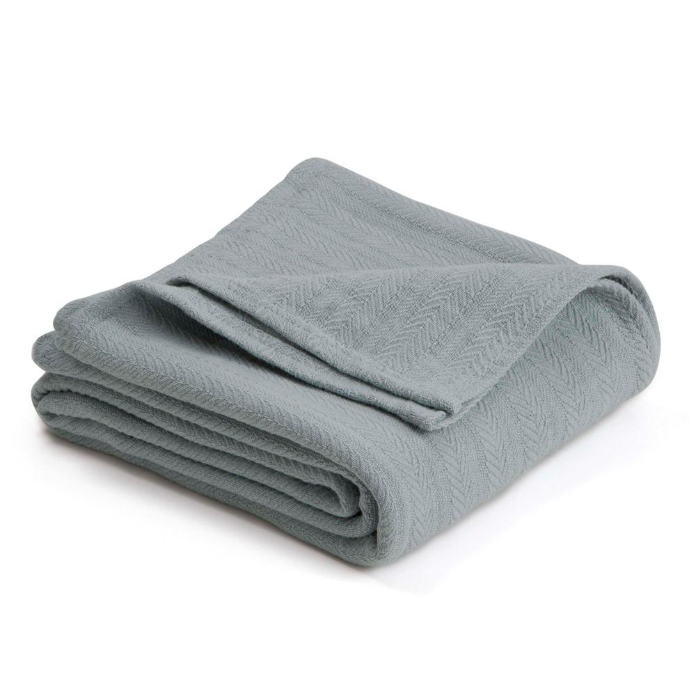 Classic Grey Cotton Blanket | Blankets | Ziggle UK