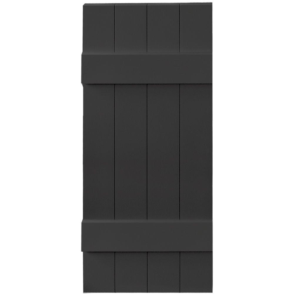 Builders Edge 14 in. x 35 in. BoardNBatten Shutters Pair, 4 Boards