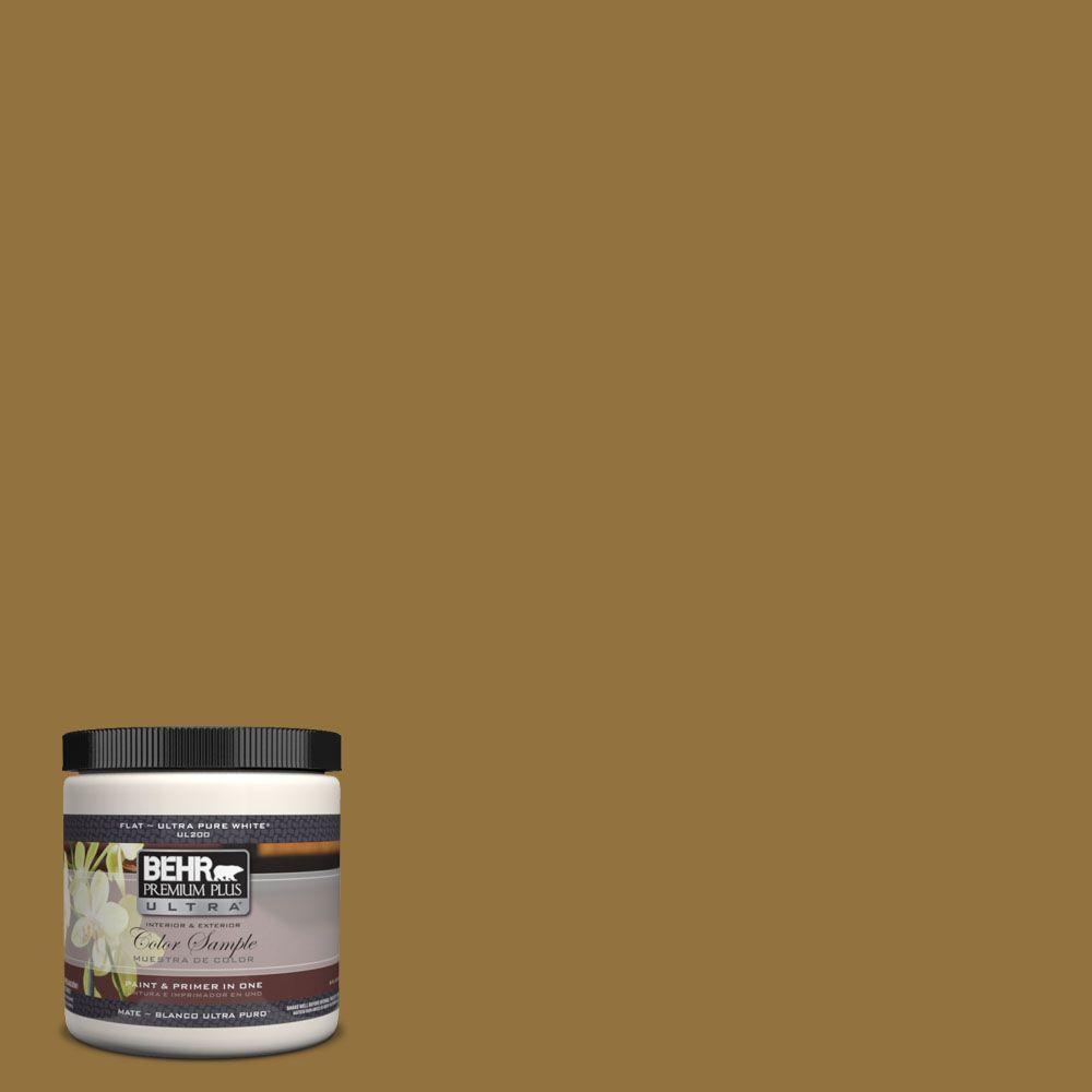 Behr Premium Plus Ultra 8 Oz 350d 7 Cattail Brown Matte Interior 350d 7 Cattail Brown Matte Interior Exterior Paint And Primer In One Sample
