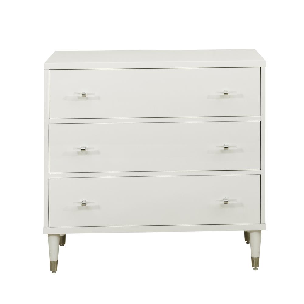 Accentrics Home Homefare Modern White 3 Drawer Chest Ds D204 053 Accentrics Home Homefare Modern White 3 Drawer Chest