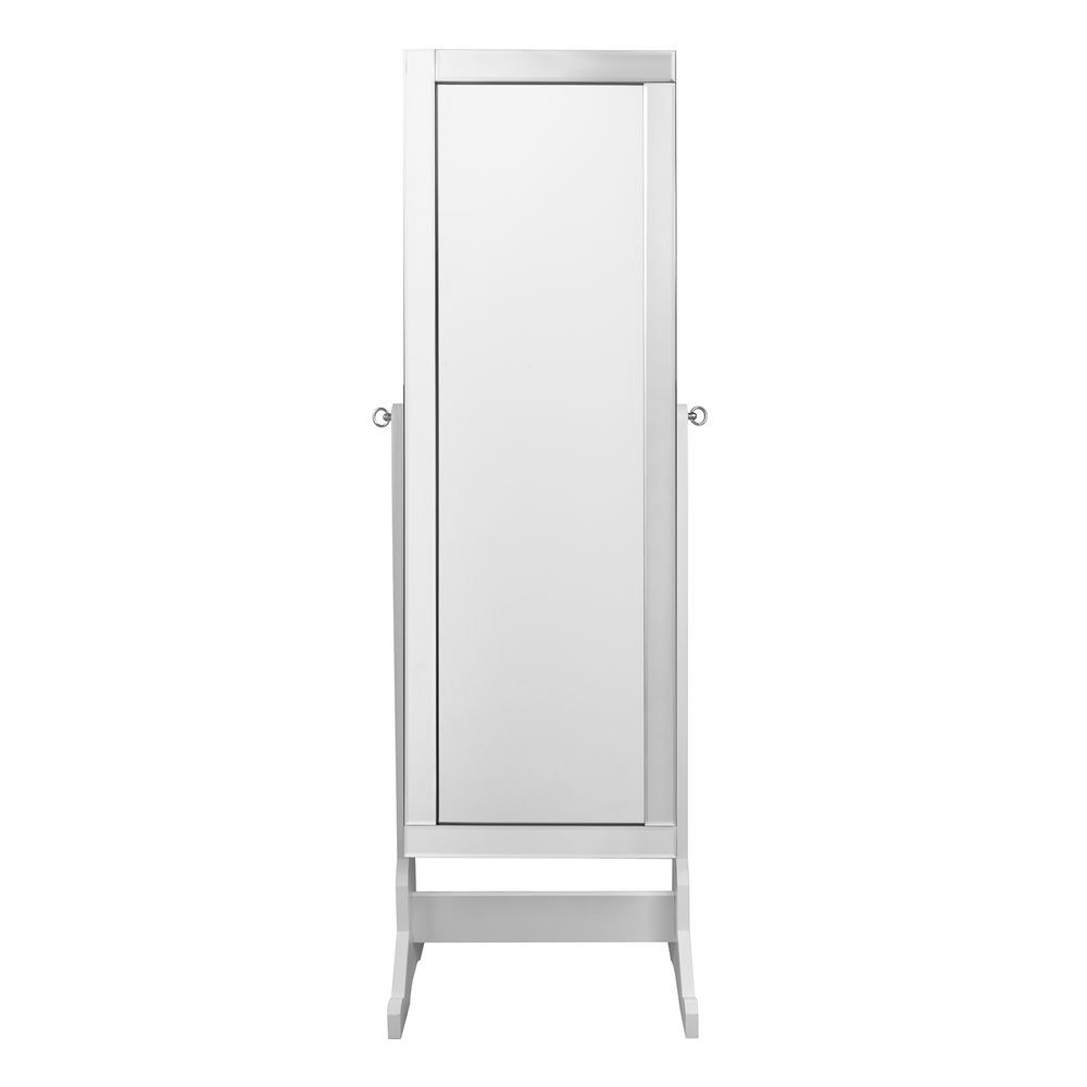 Inspired Home Adele Cheval Pristine White Floor Mirror Jewelry Armoire With Led Lights Jf35 07we Hd The Home Depot