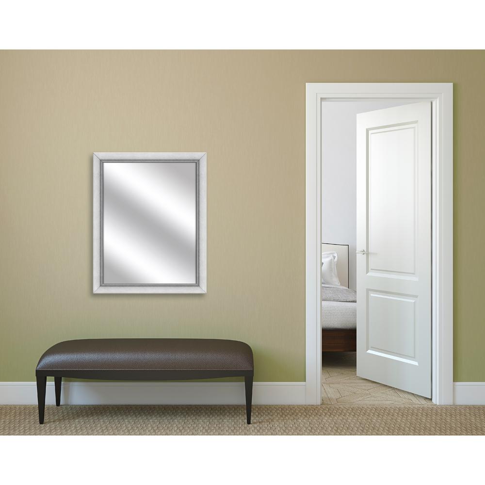 31 In X 25 Stainless Silver Framed Mirror