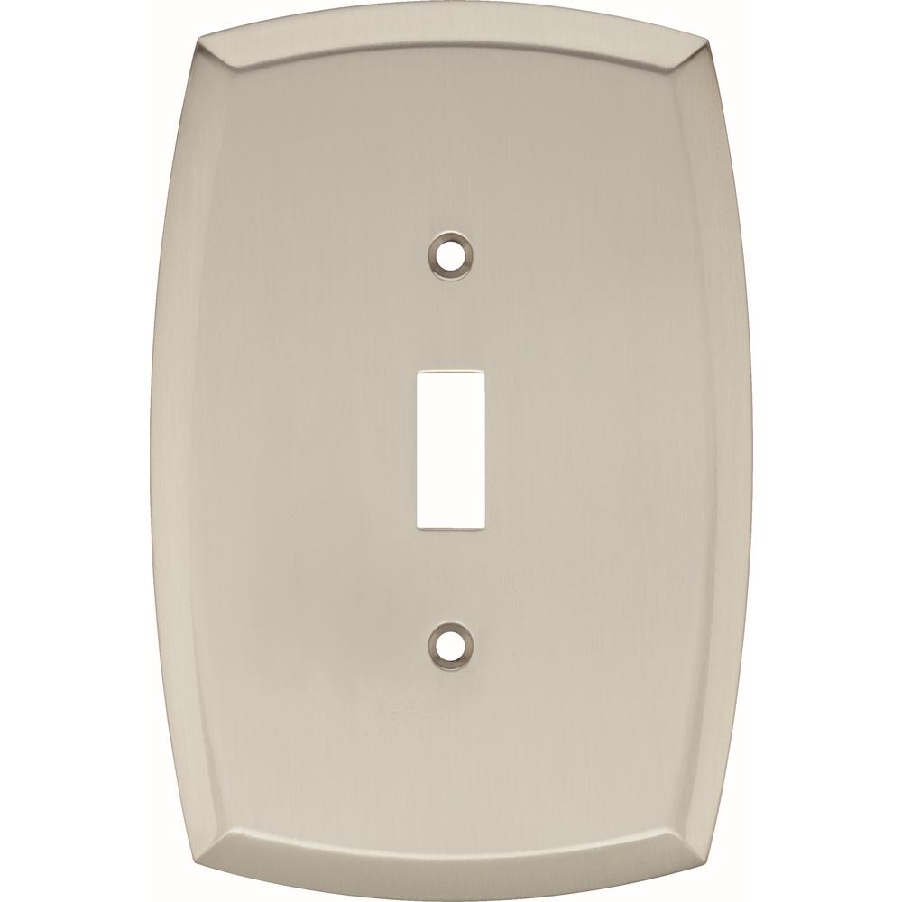 Hampton Bay Amherst Decorative Single Light Switch Cover, Satin Nickel