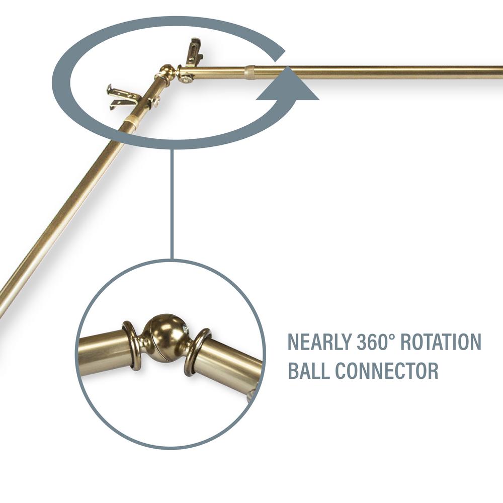 Rod Desyne Bud 6 Sided 13 16 In Dia Bay Window Single Curtain Rod