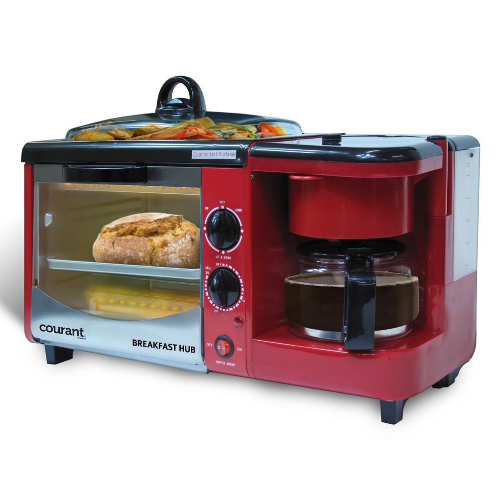 Courant Red 3 in 1 Breakfast Center Toaster OvenCBH4601R The Home Depot