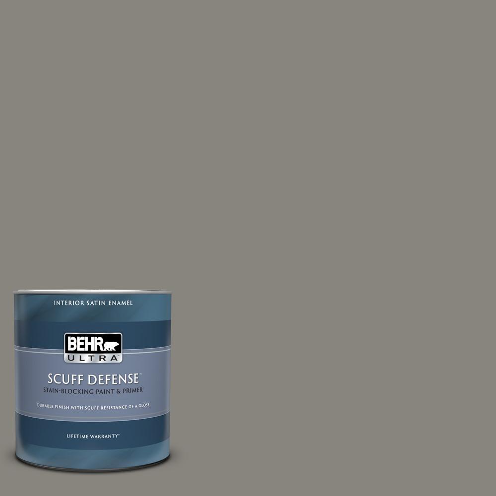 BEHR ULTRA 1 qt. PPU2407 Barnwood Gray Extra Durable Satin Enamel