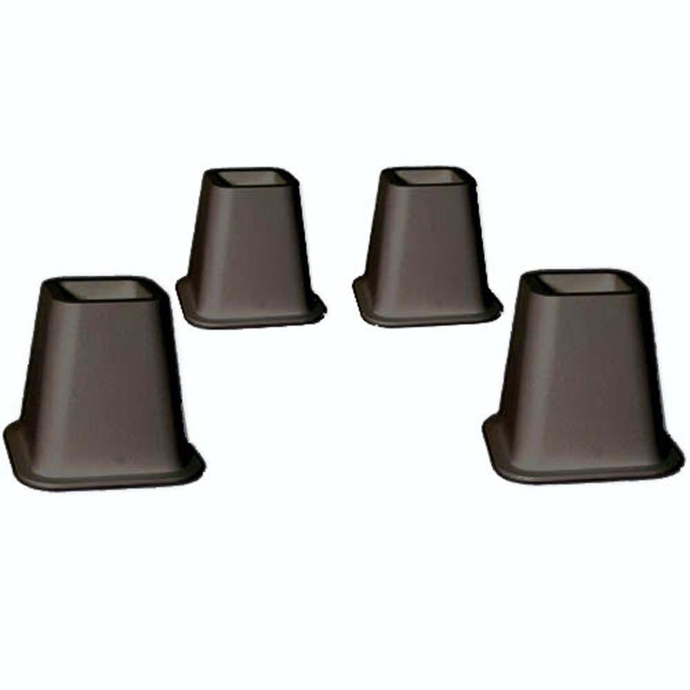 Merrick Black Plastic Bed Risers(Set of 4)C90402BR The Home Depot