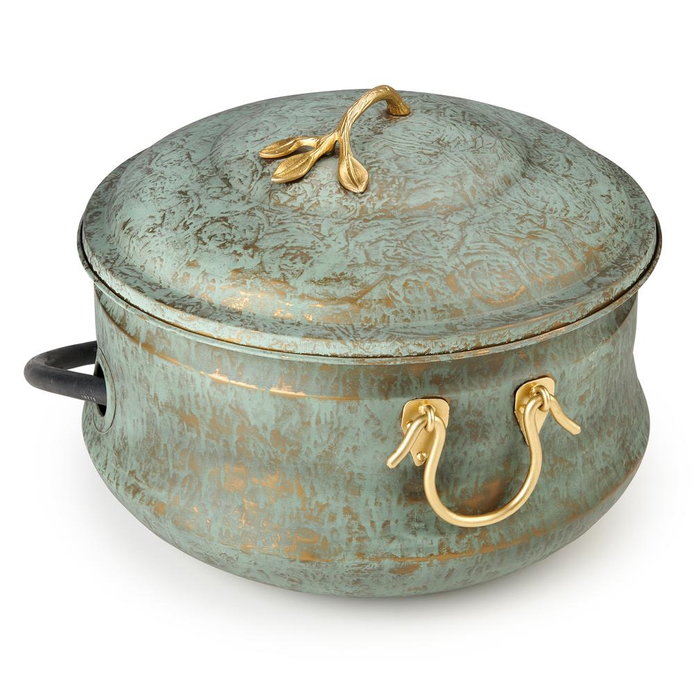 Hose Pot With Lid / Sedona Hose Pot with Lid, Brass Accents - Good Directions / Granite garden hose pot & planter rz.gh210g21.