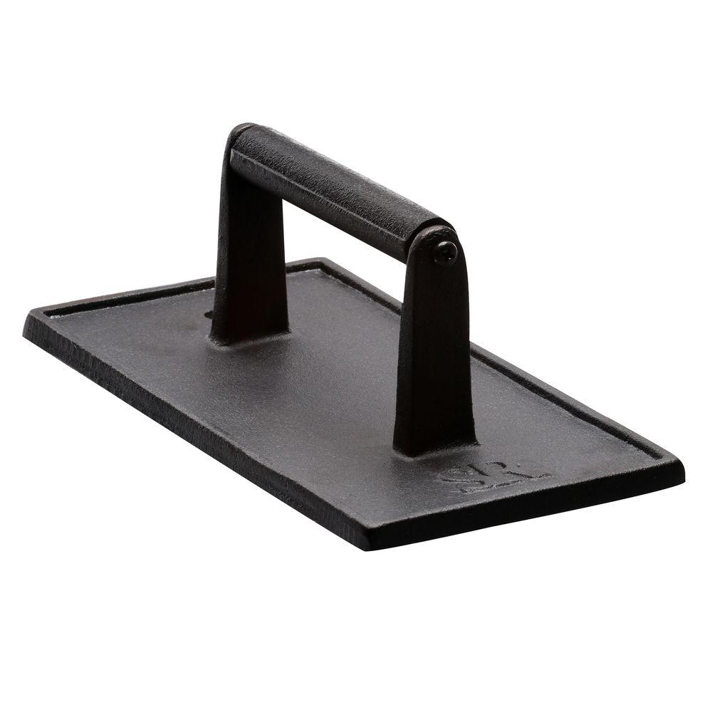 Steven Raichlen Cast Iron Rectangular Grill Press-SR8034 - The Home Depot