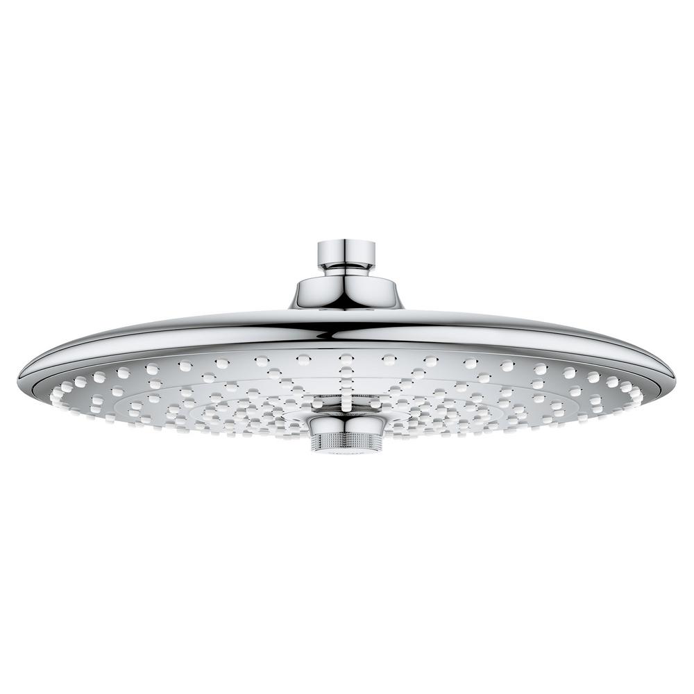 Grohe Euphoria 3 Spray 10 In Single Ceiling Mount Fixed Rain Shower Head In Starlight Chrome 26457000 The Home Depot