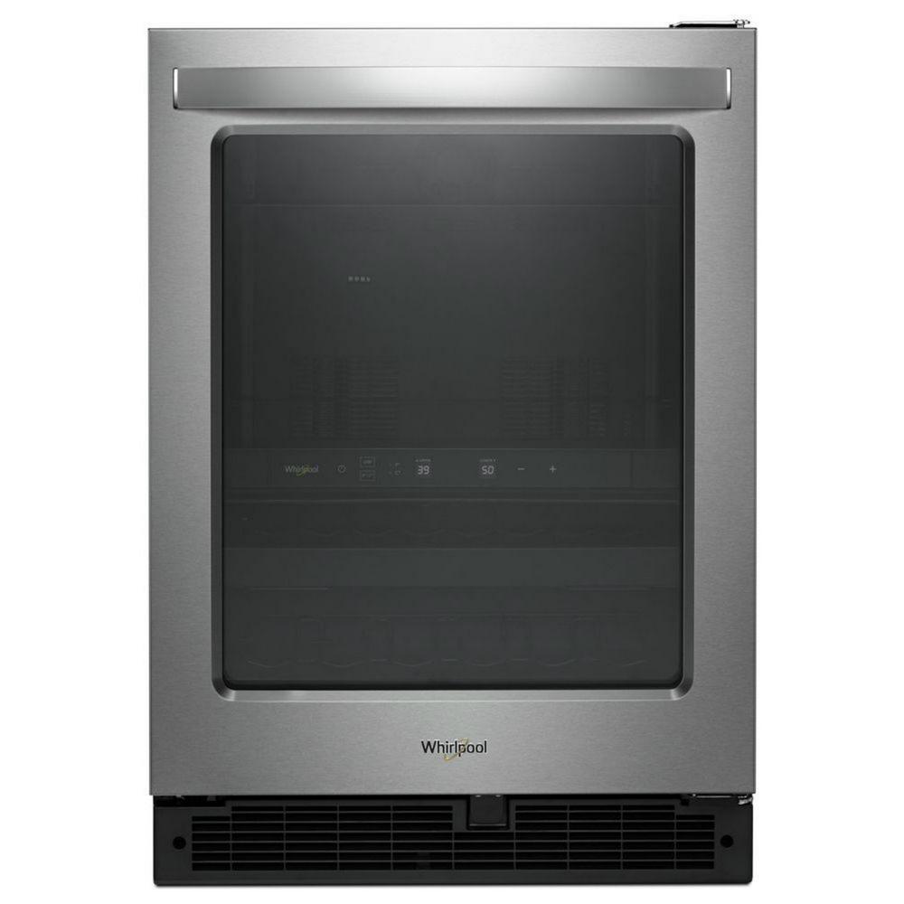 Whirlpool 24 in. Dual Zone 14Bottle Wine Cooler and Beverage Center in