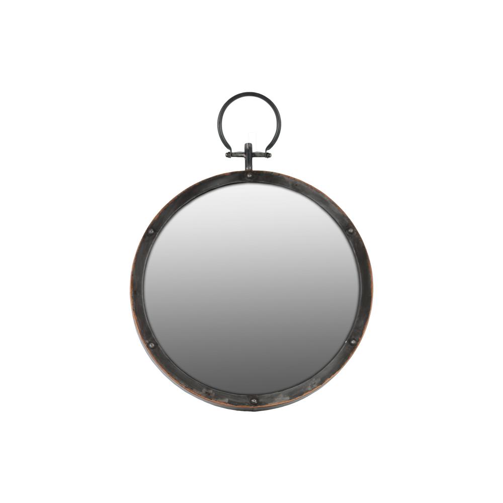 Round Black Gloss Wall Mirror