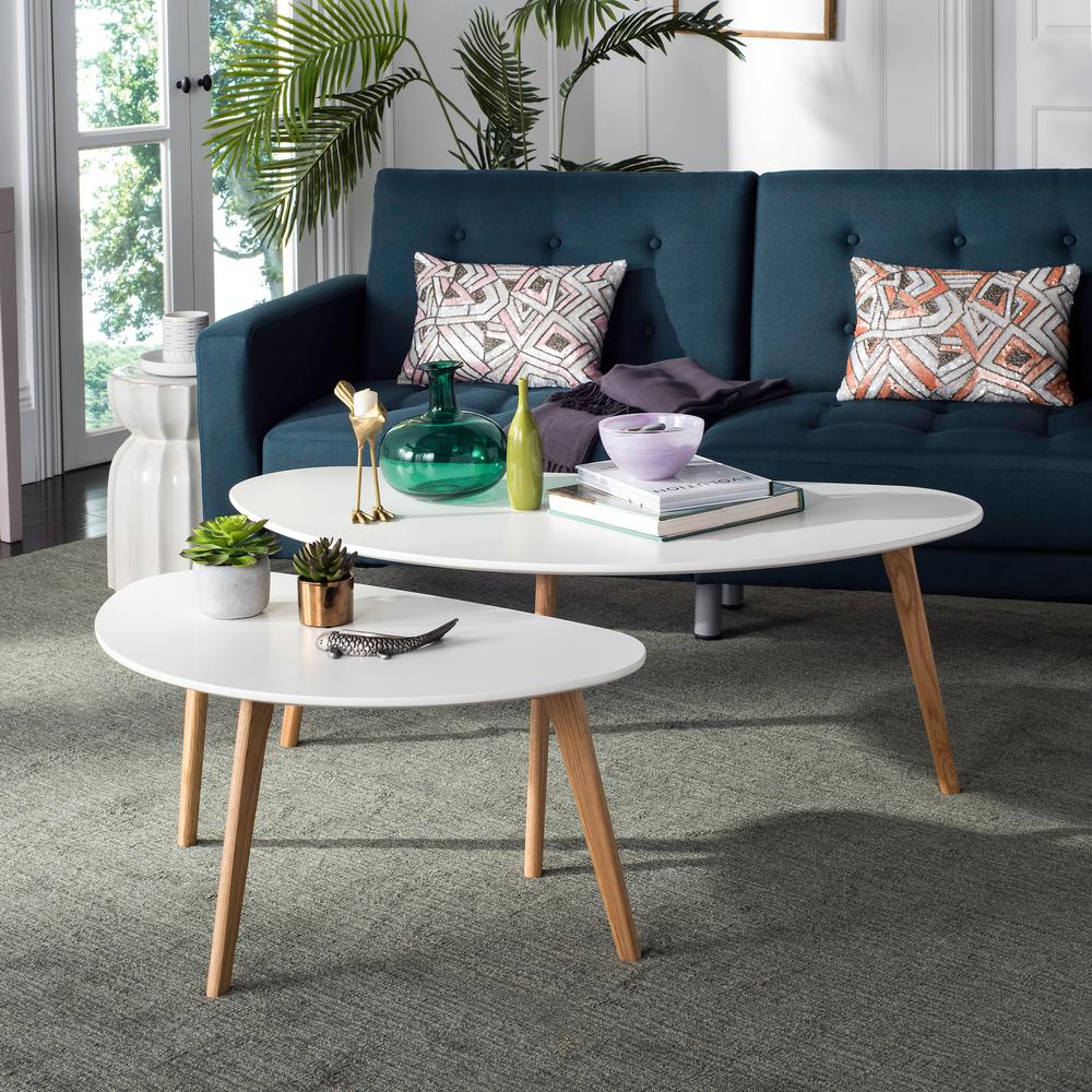 Safavieh Olida Double White Coffee Table Fox8208a The Home Depot Safavieh Olida Double White Coffee