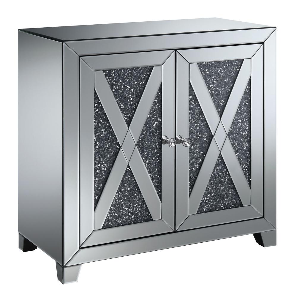Metal Accent Cabinet Furniture The Home Depot Martin Silver Hallway Cabinet With Rous Gl Accents