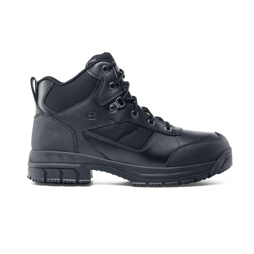 black slip on safety boots