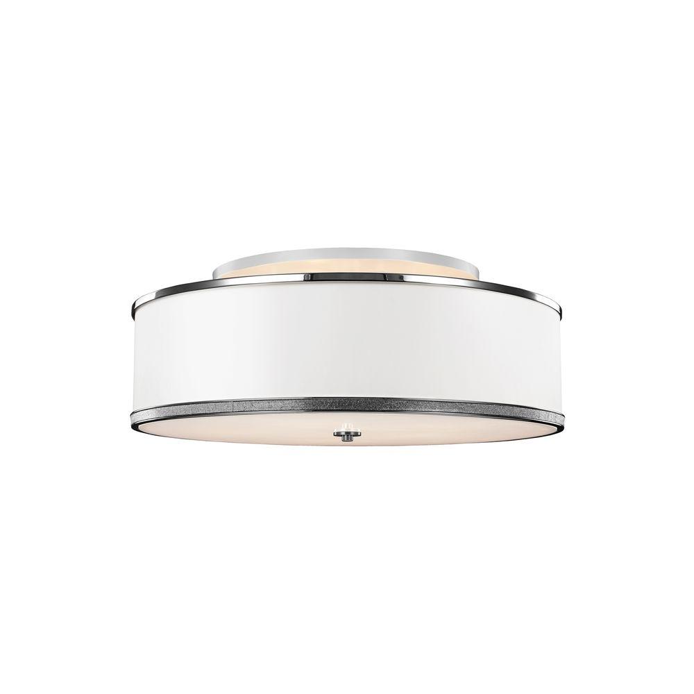 Polished nickel ceiling light