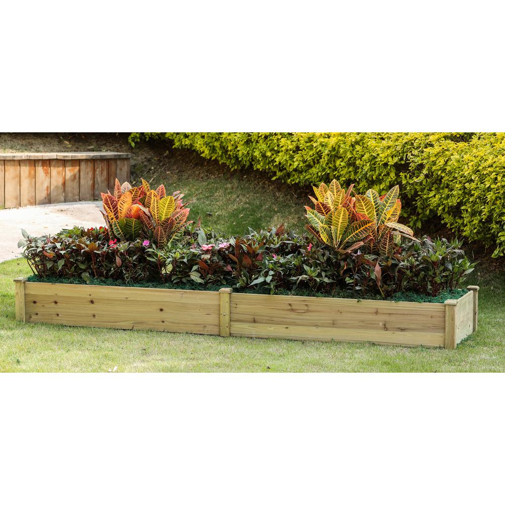 Luxen Home 8 Ft X 2 Ft Wood Raised Garden Bed Whpl884 The Home Depot