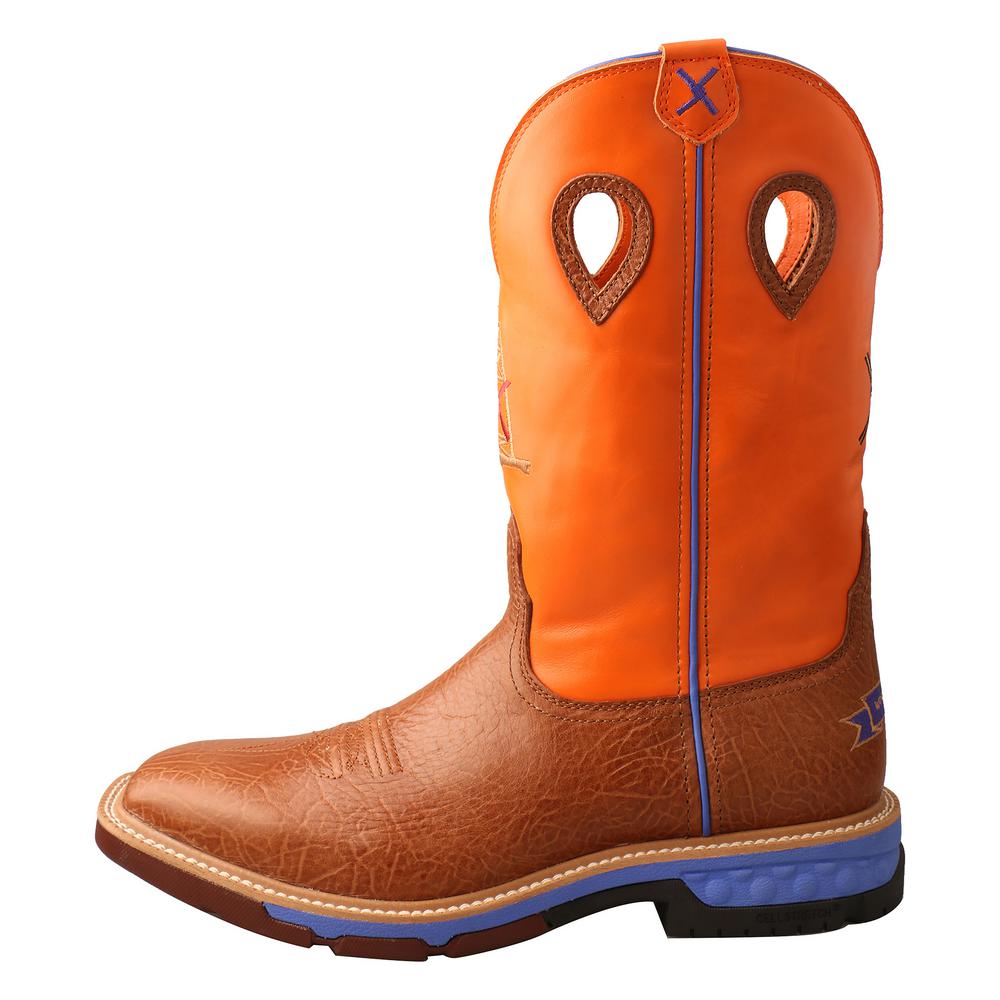 orange boots with fur