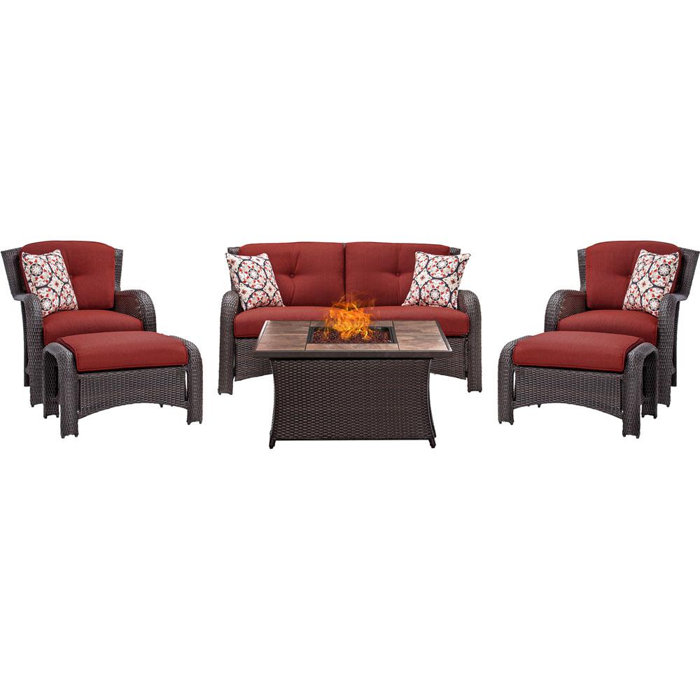 Hampton Bay Redwood Valley 5Piece Metal Patio Fire Pit Seating Set