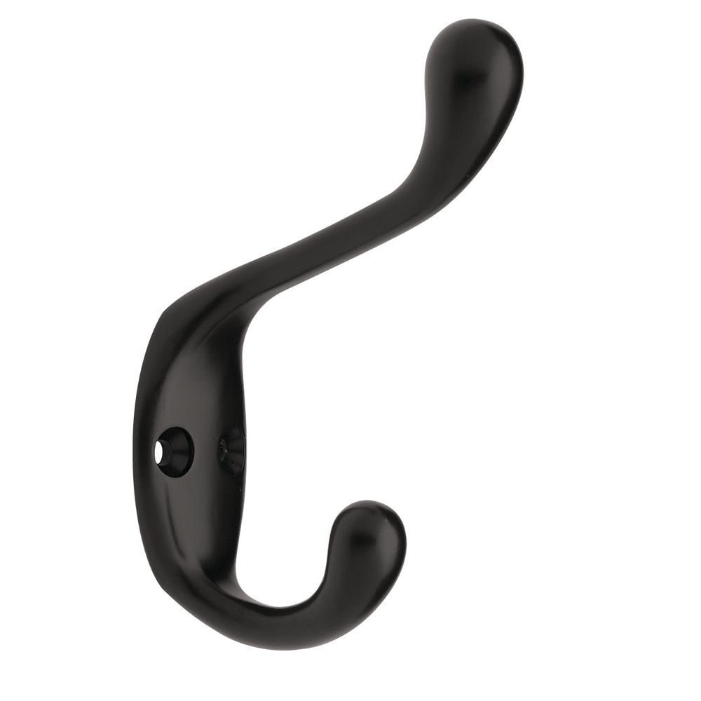 Richelieu Hardware 41/2 in. Black Heavy Duty Triple Coat Hook236FBV